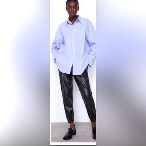 Zara Faux Leather Jogger Pants